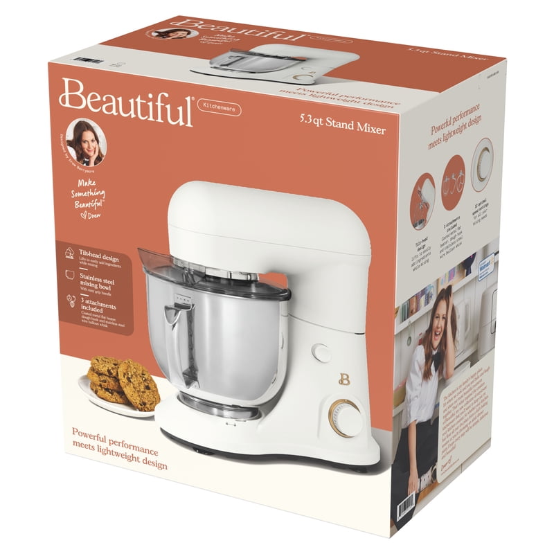 5.3 Qt Stand Mixer - White Icing with Flat Beater & Whisk