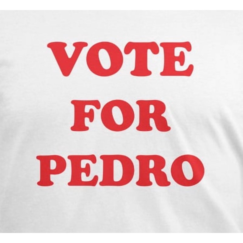XL Vote For Pedro Mens Ringer T Shirt - Retro Campaign Style