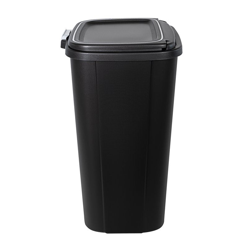 13 Gallon Kitchen Trash Can - Plastic Odor Block Touch Top Bin - Black