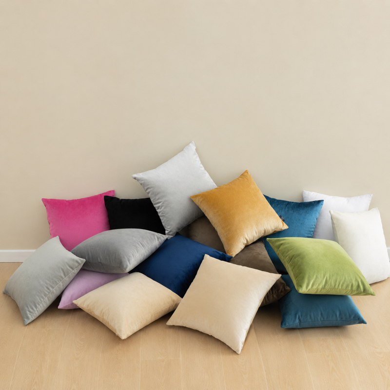 20x20 Inch Navy Velvet Throw Pillow Covers Set of 2 - Soft Silky Cushion Cases