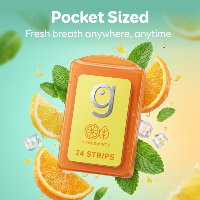 Citrus Mint Breath Strips - 72 Sugar-Free Dissolvable Strips