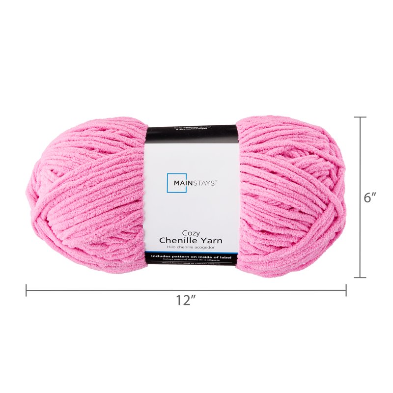 Petal Pop Cozy Chenille Yarn - 220 Yards, Aurora Pink, Bulky, 100% Polyester