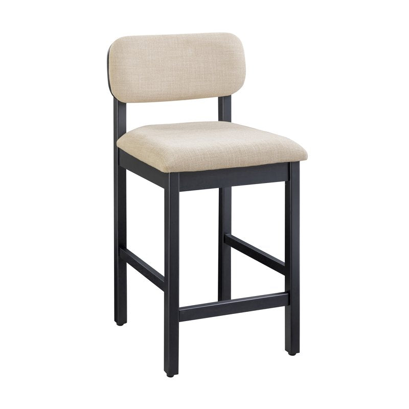 Juliet Counter Stools Set of 2 - Black & Cream - 25" Height