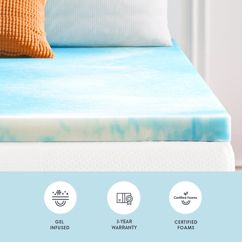 3-Inch Swirl Gel Breeze Memory Foam Mattress Topper - Queen