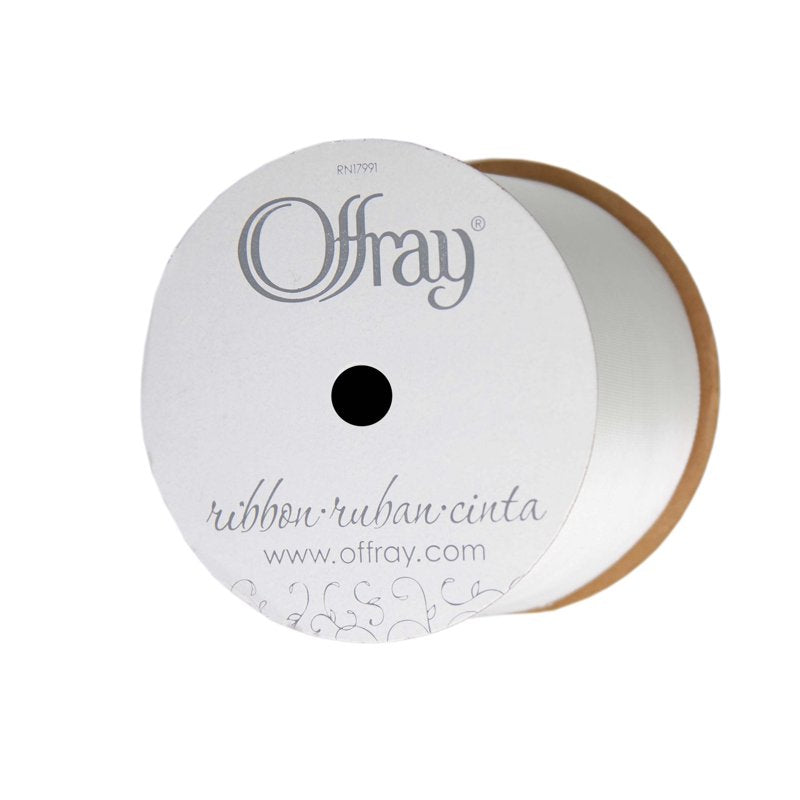 (2 Pack) White Satin Ribbon - 2 1/4 Inch Wide, 9 Feet per Spool, Offray Brand