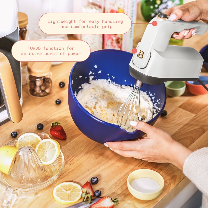 6-Speed Electric Hand Mixer - White Icing