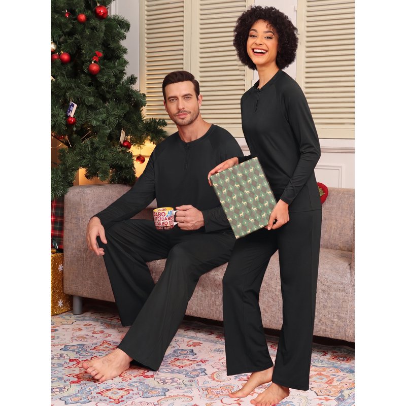 Matching Couple Pajama Sets for Women S - Soft Winter Sleepwear with Pockets