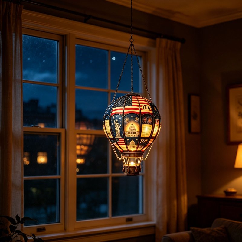 Hot Air Balloon Sun Catcher Window Garden Hanging Ornament - Colorful Acrylic - Variation 063