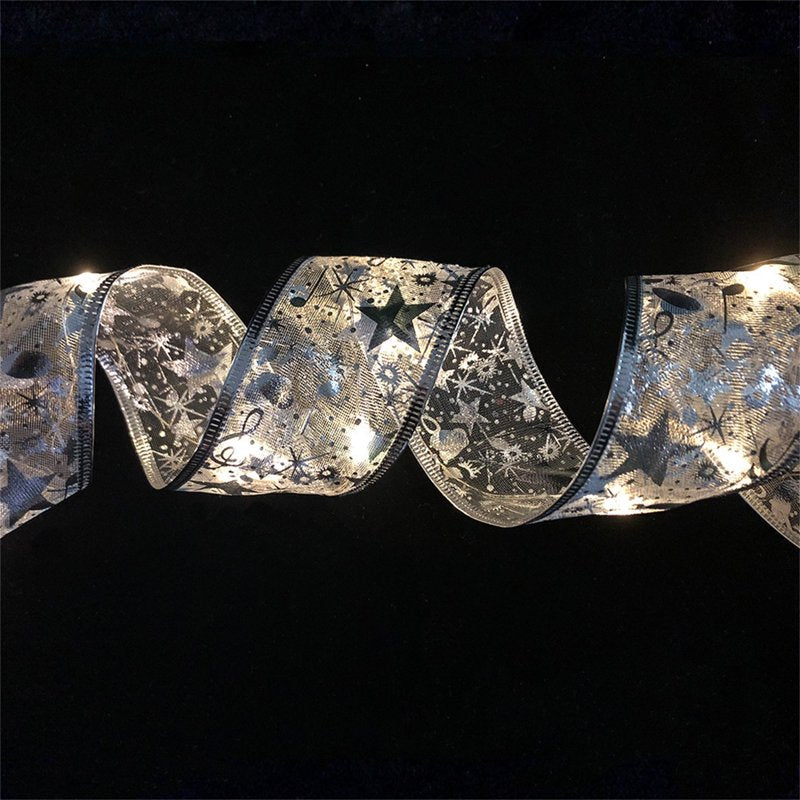 LED Ribbon Lights for Christmas Decorations - DIY Lace Bow String Lights