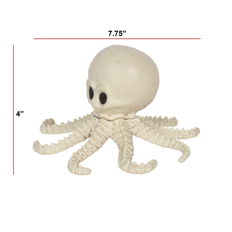 Faux Skeleton Fish Halloween Decoration - Nautical Creepy Wall Hanging with Movable Jaw - 10 Inches