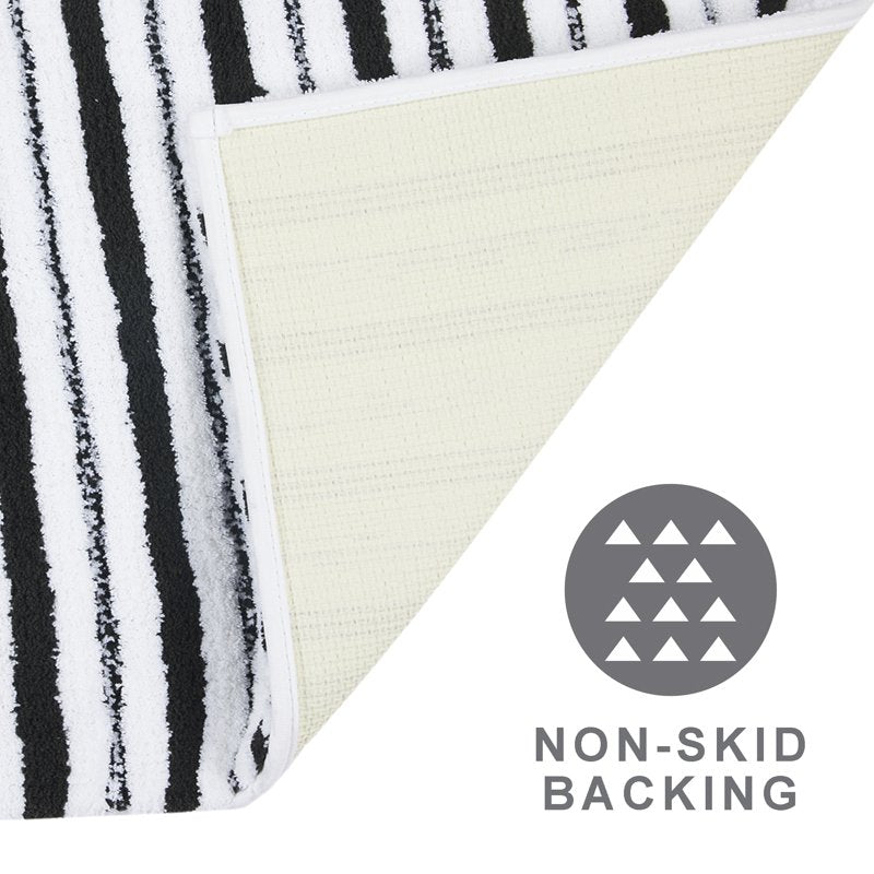 Better Homes & Gardens Soft Tufted Stripe Bath Rug - Gray Shadow & White - 20 x 34 Inches