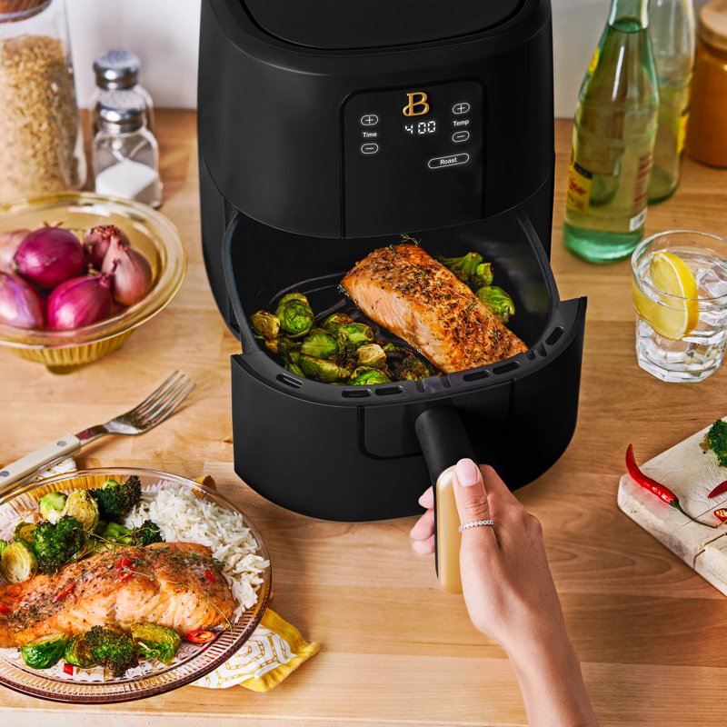 3 Qt Air Fryer with TurboCrisp Technology, Nonstick Ceramic - Black