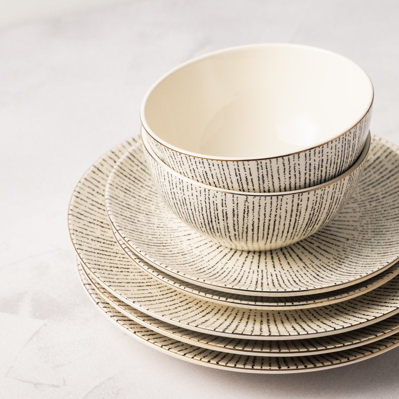 Riley Salad Plate Set - 2 Pack Durable Ceramic Design