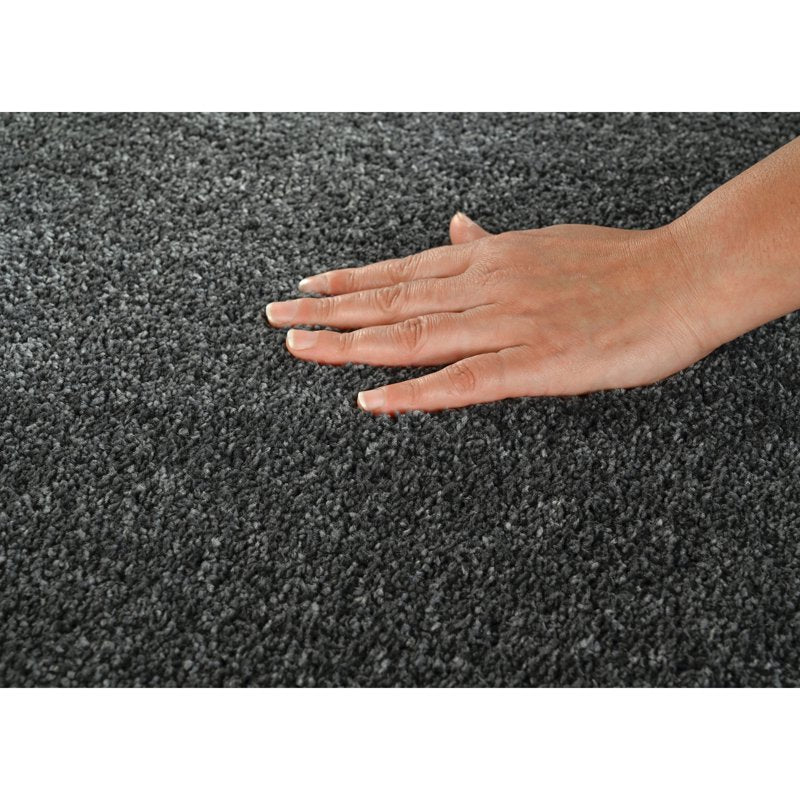 Washable Bathroom Rug 6' x 9' Cinder Gray Polypropylene Carpet - Garland