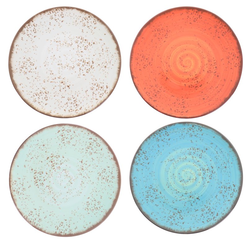 12 Piece Assorted Color Melamine Dinnerware Set