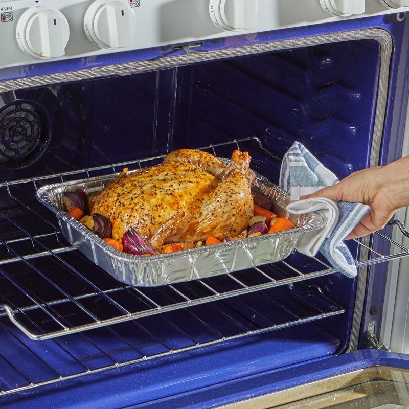 EZ Foil Disposable Roasting Pans with Lids - 10 Pack