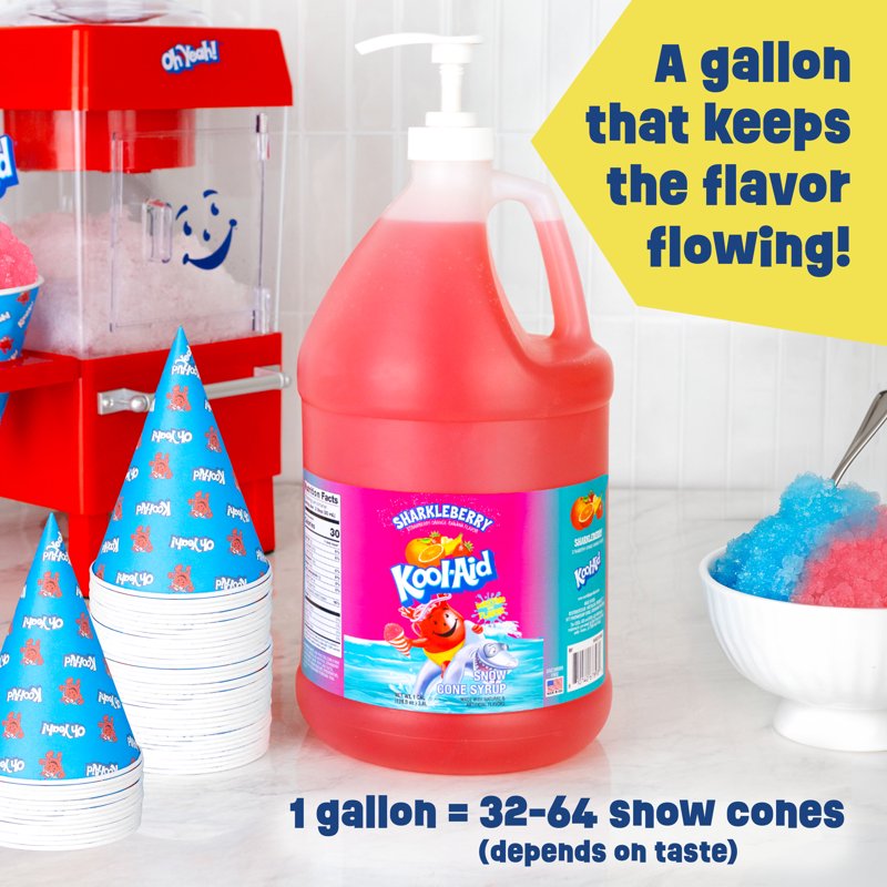 Snow Cone Syrup - 1 Gallon Pump Bottle - Multiple Flavors Available
