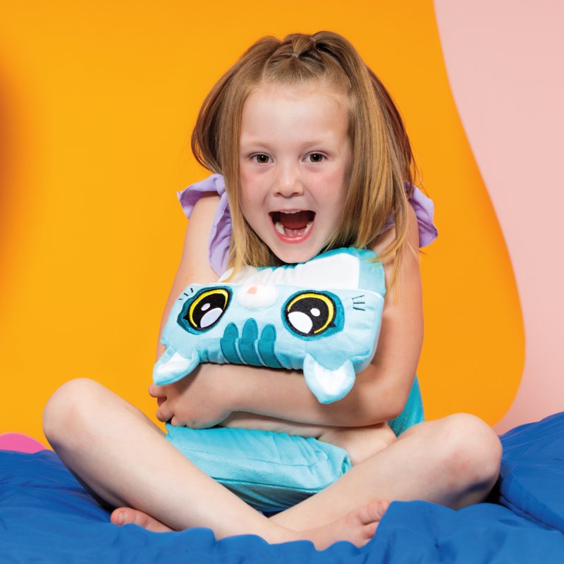 Blue Kitty Pillow Cube Kid Cubes 2-in-1 Plush Toy & Toddler Pillow