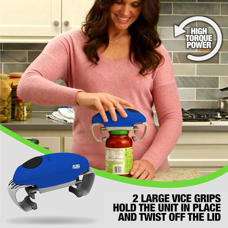 Automatic Jar Opener - Electric Handsfree Jar Opener - Blue