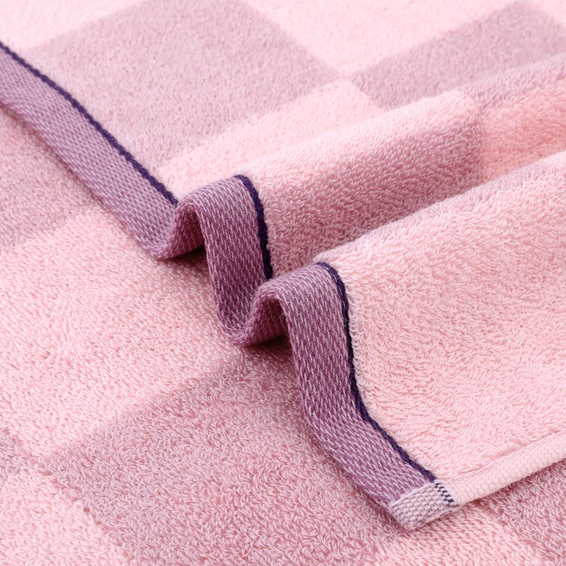 Purple Checkered Hand Towel Set 14x28 Inches - 2-Piece Bathroom Decor
