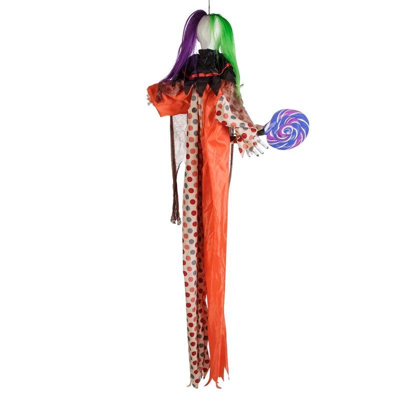 Light-Up Hanging Clown Prop for Halloween Decorations - 4.5 Ft