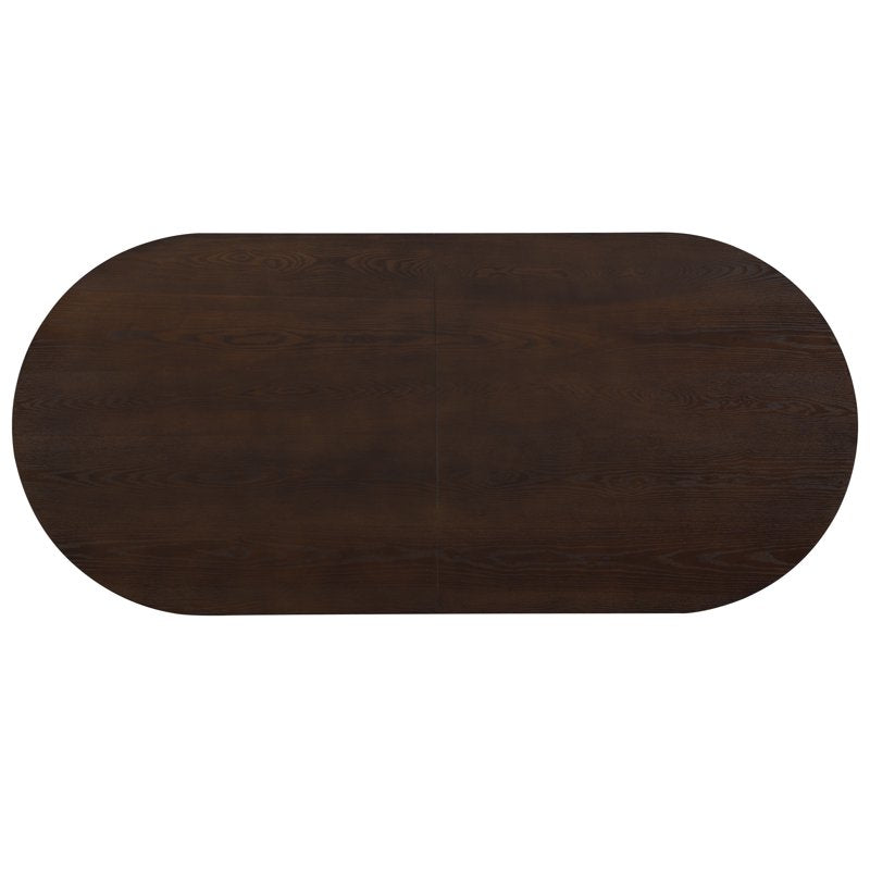 Modern 88" Oval Dining Table with Fluted Base - Espresso