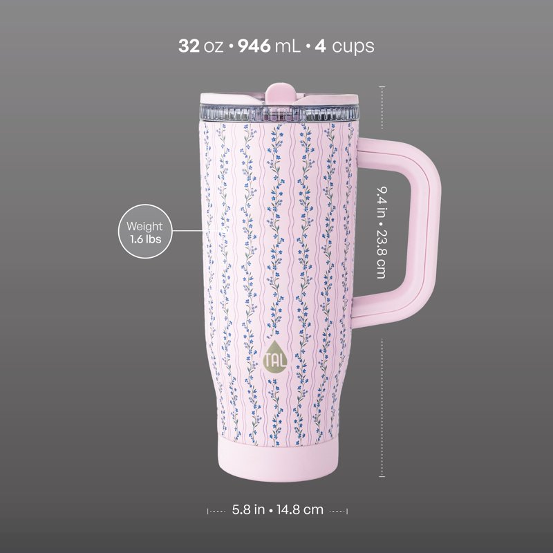 32oz Stainless Steel Skye Tumbler with Flip-Up Straw - Vine