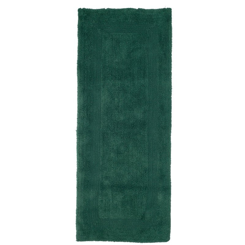 60x24-Inch Cotton Bath Mat Reversible Machine Washable Green Bathroom Rug Runner