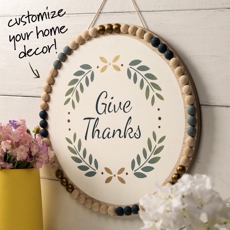 (3 Pack) 15-Inch Beaded Edge Wood Circle Plaque for DIY Home Decor - Unfinished Craft Surface with Jute Rope Hanger