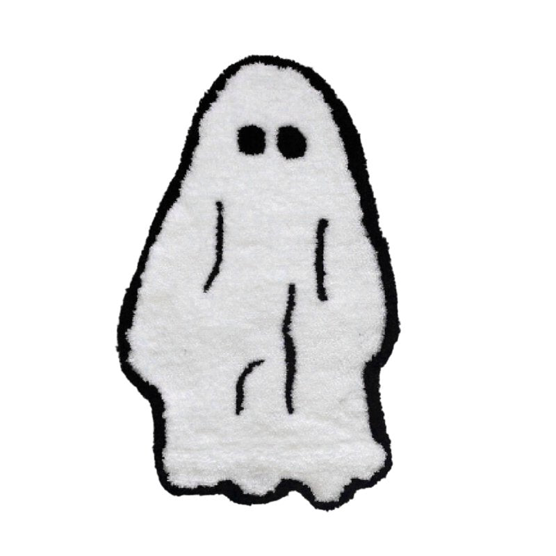 Halloween Ghost Shaped Bath Mat – Soft Fluffy Non-Slip Bathroom Rug with Absorbent Doormat for Entryway & Bedroom
