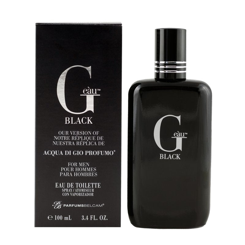 G’eàu Black Eau De Toilette Spray for Men, Long-Lasting Spicy Aquatic Scent