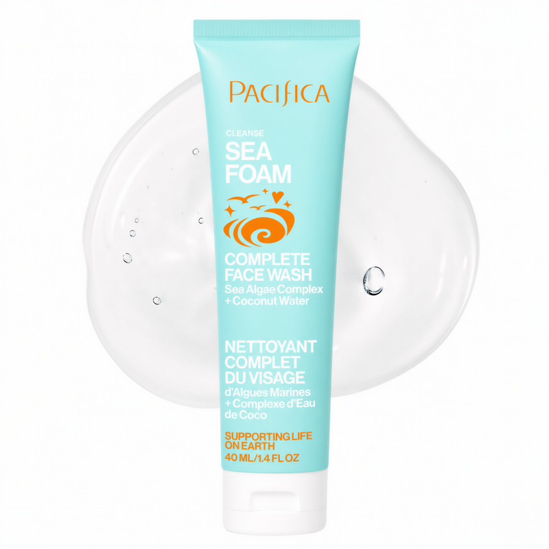 Sea Foam Complete Face Wash - Gentle Sulfate-Free Cleanser, 1.4 fl oz