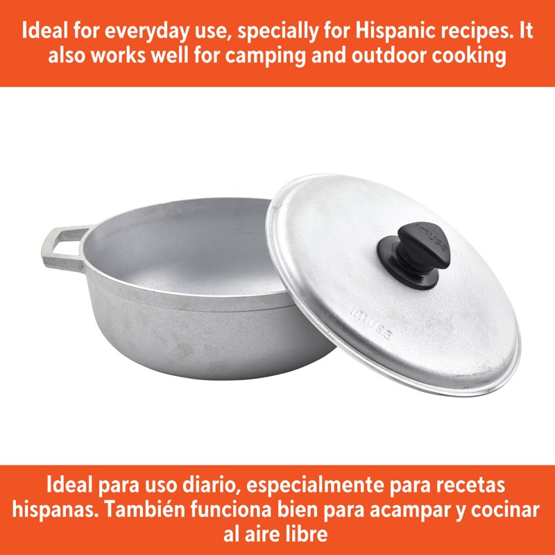 4.8qt Cast Aluminum Caldero - Essential Hispanic Cookware