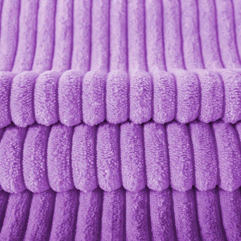 22x22 Inch Violet Purple Corduroy Velvet Throw Pillow Set of 2 - Decorative Couch Cushions