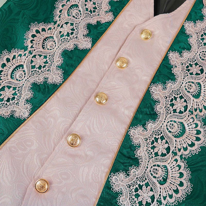 Men's Steampunk Swallow-Tailed Coat Army Green 3XL Gothic Victorian Costume