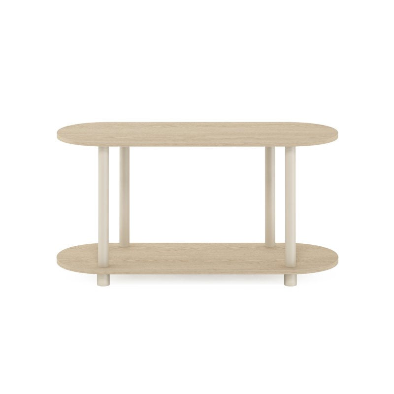 Modern Oval Side Table - No Tools Assembly, Bauhaus Oak
