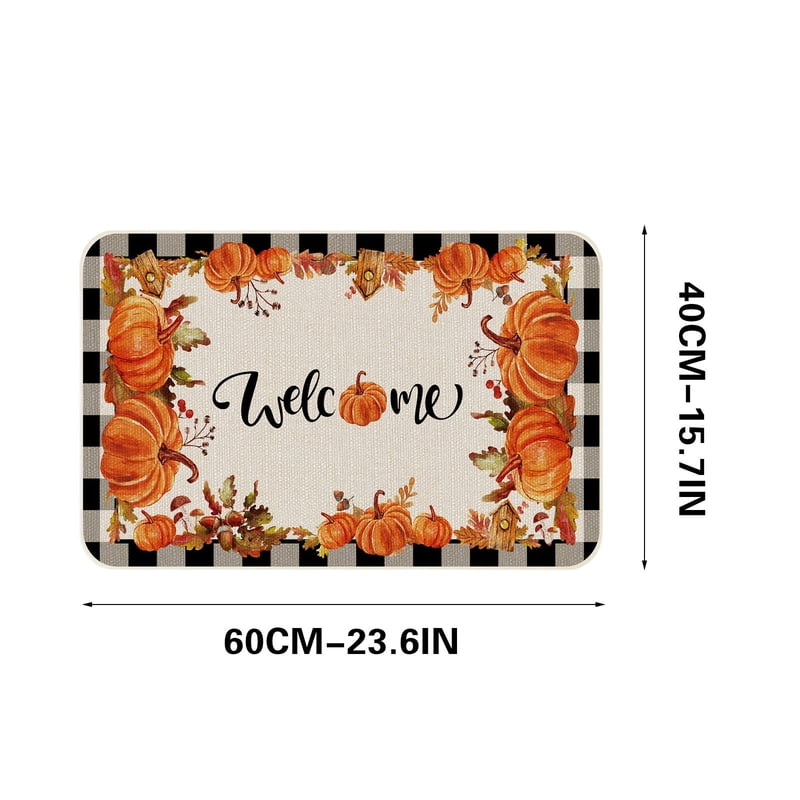 Halloween Farmhouse Floor Mat with Pumpkin Design B#167 - Non-Slip Decor for Kitchen, Bathroom & Home