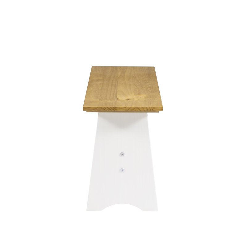 Backless Dining Bench with Storage - Honey/White