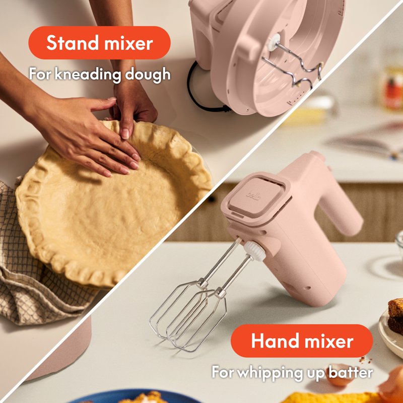 3.5 Qt Hand & Stand Mixer - Electric Mixer with Bowl, Dough Hook, Whisk & Egg Beater - Blossom