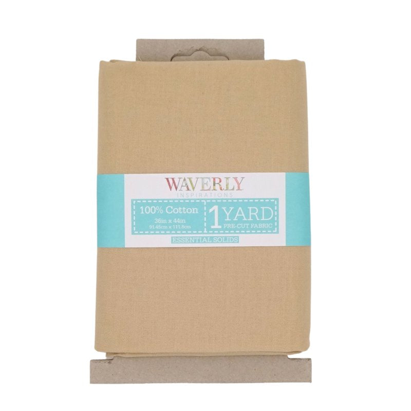 (3 Pack) Waverly Inspirations Tan 1 Yard Pre-Cut Cotton Fabric - Solid, 44-45" Wide