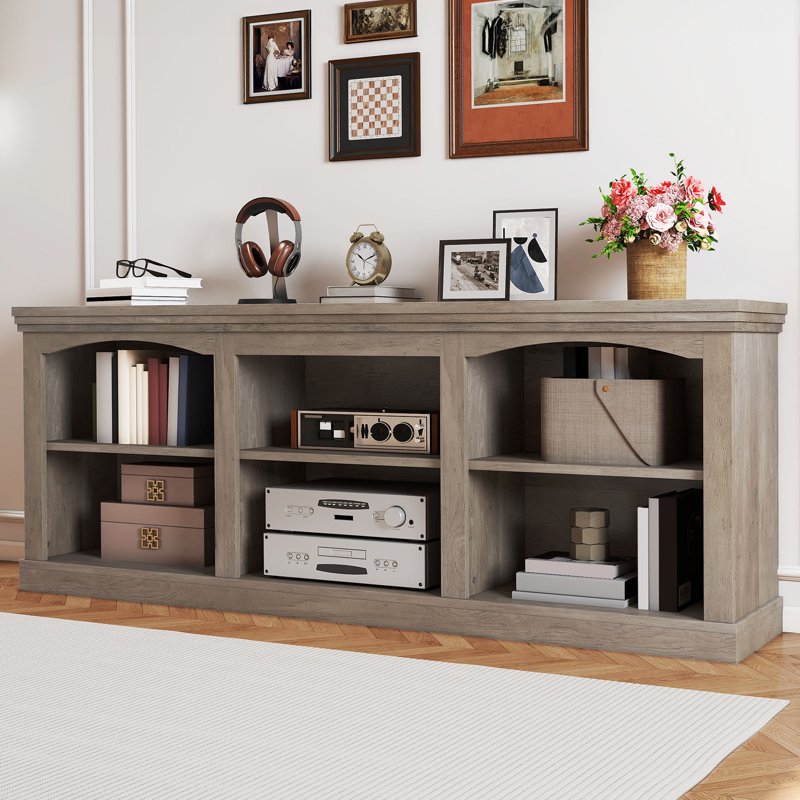 Farmhouse 70" TV Stand for Up to 80" TVs with Storage Cabinets