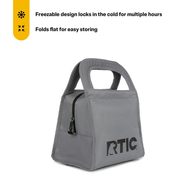Insulated Lunch Bag - Soft-Sided Freezable Cooler, Smoke