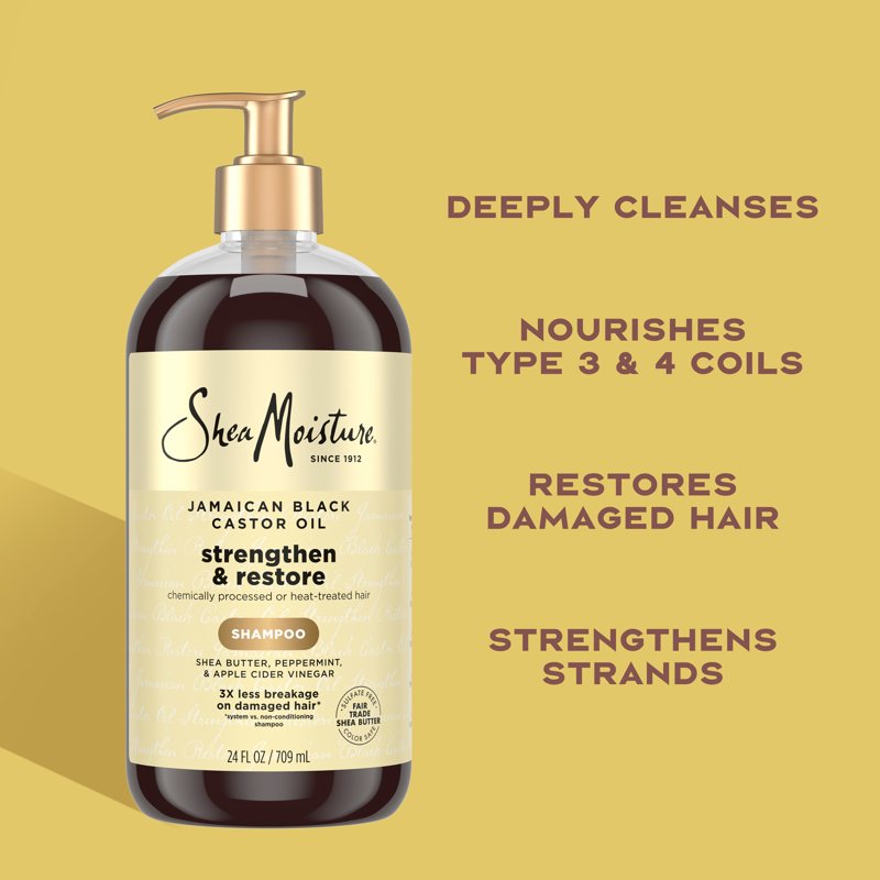 Strengthen & Restore Shampoo for Damaged Hair - Jamaican Black Castor Oil