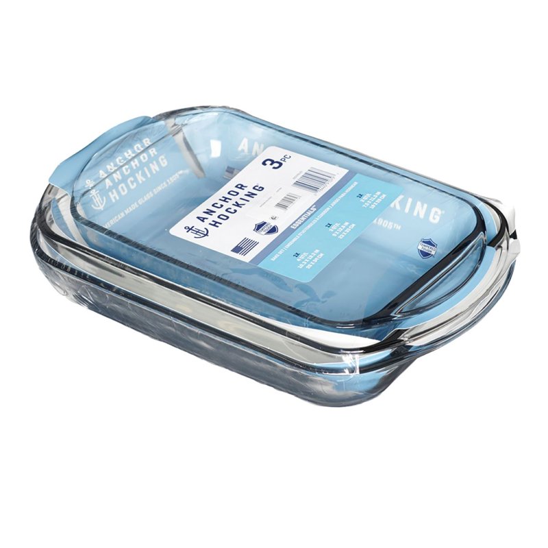 3-Piece Glass Bakeware Set - 2-Quart, 3-Quart & 4-Quart Dishes