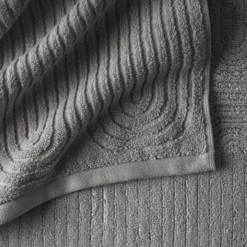 Charcoal Gray Textured Cotton Washcloth - 100% Cotton Bathroom Towel
