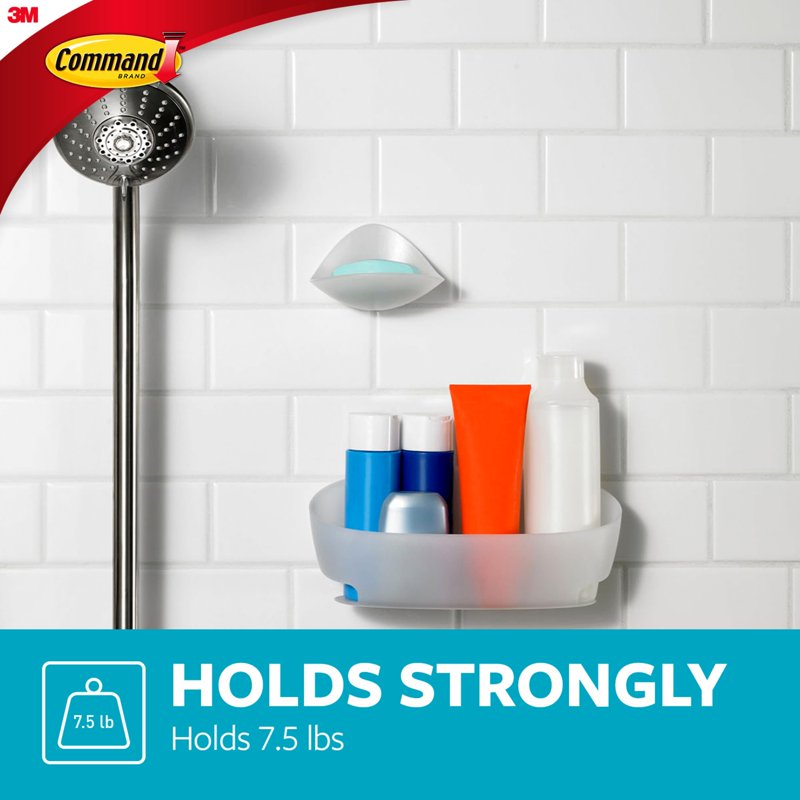 Square Command Shower Caddy 2 Pack Large Frosted Bathroom Organizer - Variation of THIS listing