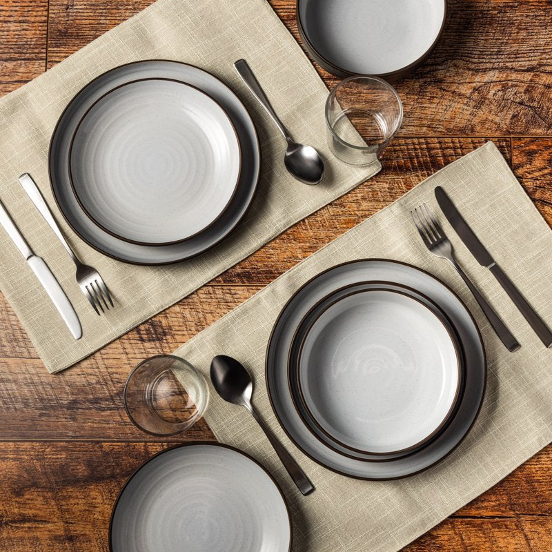 12-Piece Rustic Ceramic Dinnerware Set - Brooks Collection