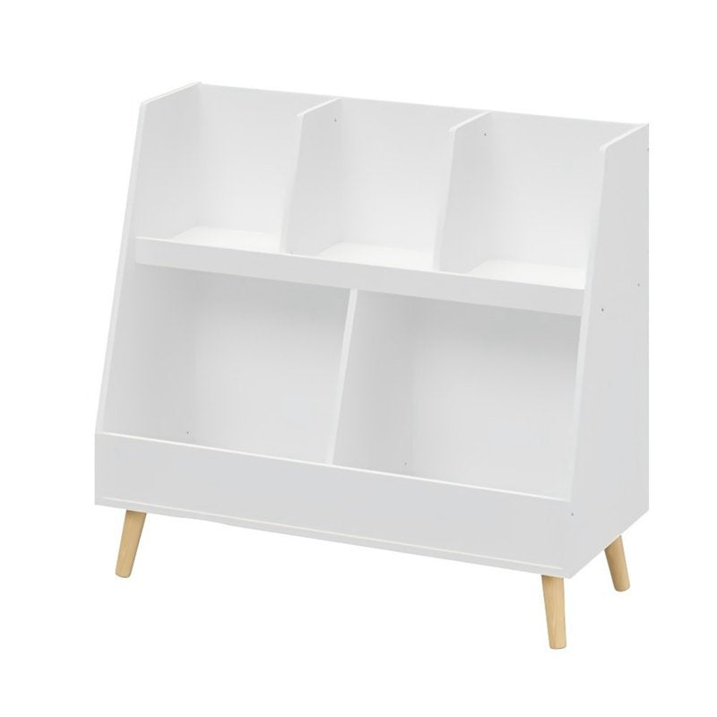 Children's Bookshelf & Toy Storage Rack - 5-Level Wooden Organizer