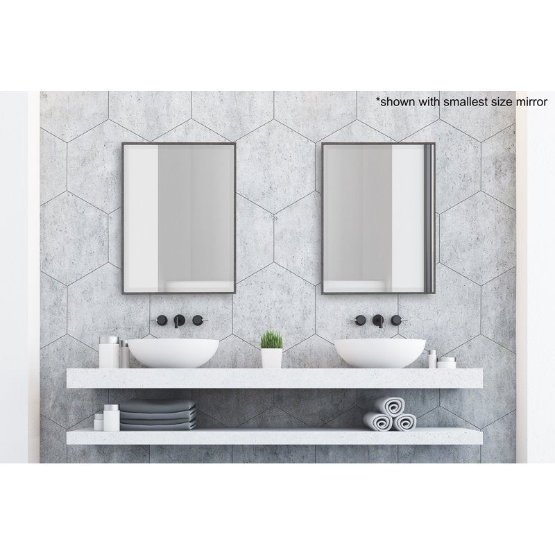 Large Rectangle Wall Mirror - 24.75x36.75 Dark Silver Modern Decor