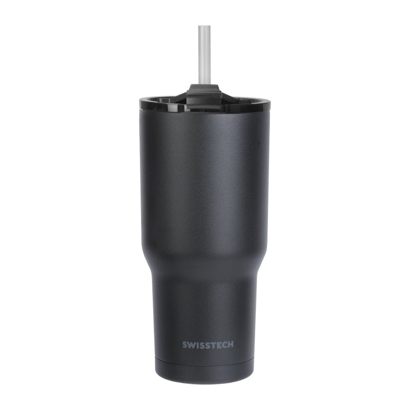 30oz Black Water Bottle - Triple-Wall Copper Lined, Leak Proof